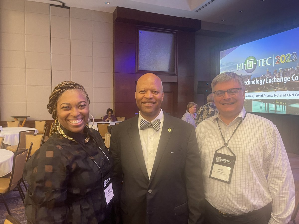 FRiobe's tweet photo. @MotlowState President Michael Torrence reminds us that caring for our students and providing high quality, transferable education is serious business. @Hi_Tec #highimpact2023 #metaversity #innovation #workready #KCKCC https://t.co/zeKfjeW03W
