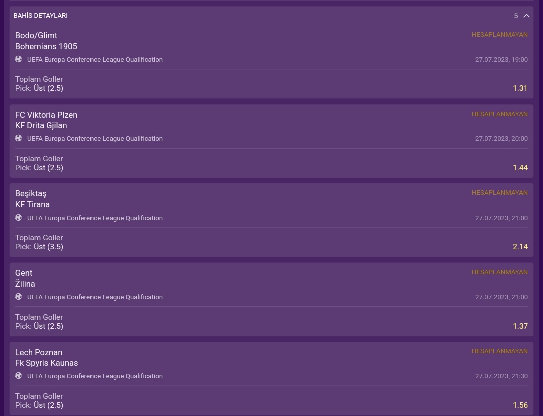 Günün Konferans Ligi Kombini#

Toplam Oran: 8.62

Herkese bol şans ☘️

Kimler Benimle 👉 ❤️

Duruma göre Canlı Bahis Yapacağım 🫶