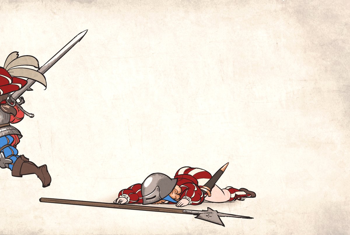 ironlily_art's tweet image. The relationship between reisläufer-chan and landsknecht-chan in a nutshell