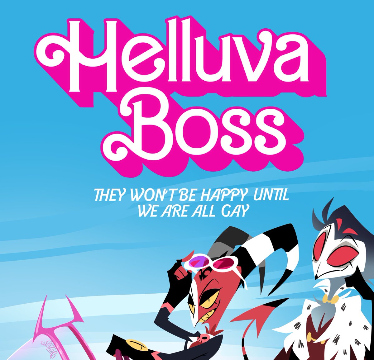 SatorRotas's tweet photo. That Barbie review meme 🩷

#HelluvaBoss #Stolitz https://t.co/twbliwlPbf