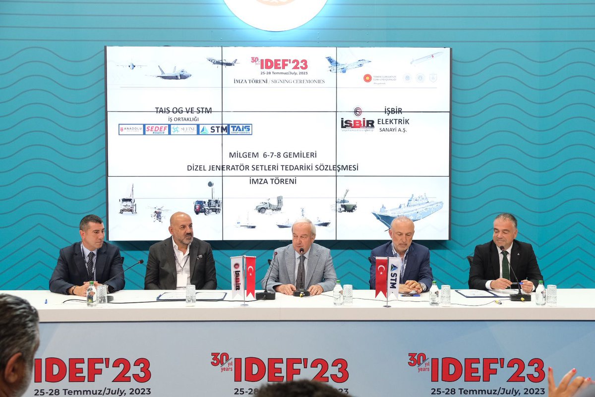 isbirelektrik's tweet image. Savunma Sanayiimizdeki Kesintisiz İŞBİRliklerimiz devam ediyor. 
TAIS İş Ortaklığı ile Milgem 6-7-8 Gemileri için Jeneratör Tedarikine İlişkin Sözleşme imzaladık. Ülkemize ve Savunma Sanayiimize hayırlı olmasını dileriz.  #idef2023 #işbirelektrik #milgem @STMDefence