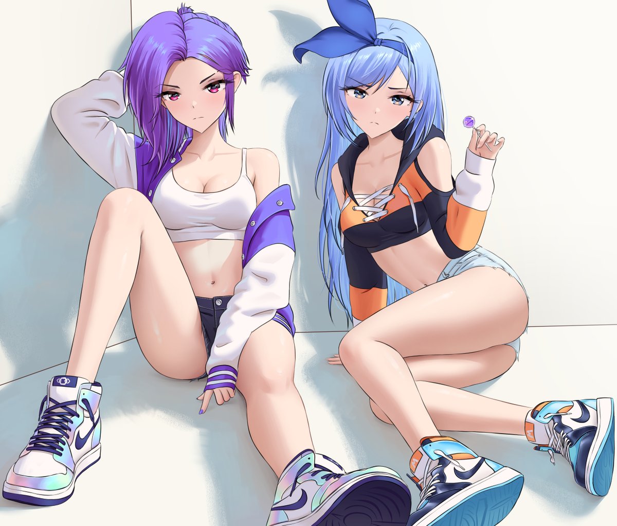 LeoQueval's tweet photo. Iris and Minah, @chaesuart 's character! They both rarely smile so I thought they'd look great together! 😁😠 https://t.co/TzhqG5hTlA