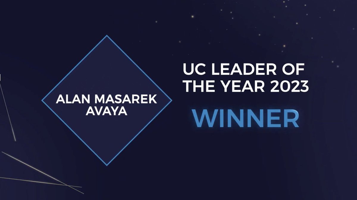 hey, hey... Congrats to <a href="/alanmasarek/">Alan Masarek</a>, winner of <a href="/uctodaynews/">UC Today</a> UC Leader of the Year for 2023. Great job in the restructuring of <a href="/Avaya/">Avaya</a> <a href="/vdavislee/">Ginny Davis-Lee⁷</a>