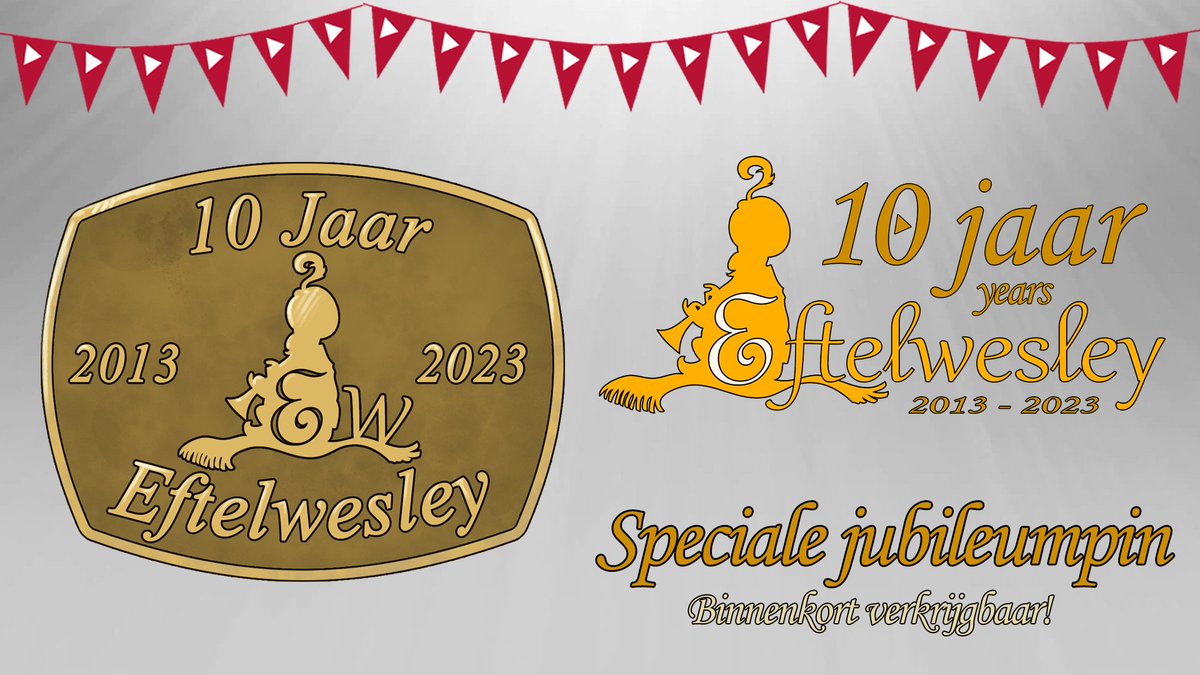 Eftelwesley's tweet photo. Nieuw! Vier het 10 jarig jubileum van Eftelwesley mee met deze exclusieve jubileumpin! Binnenkort verkrijgbaar via Eftelwesley (alleen ophalen) of online via @ThemeParkDepot. 🎉 https://t.co/qYERAcEuC4