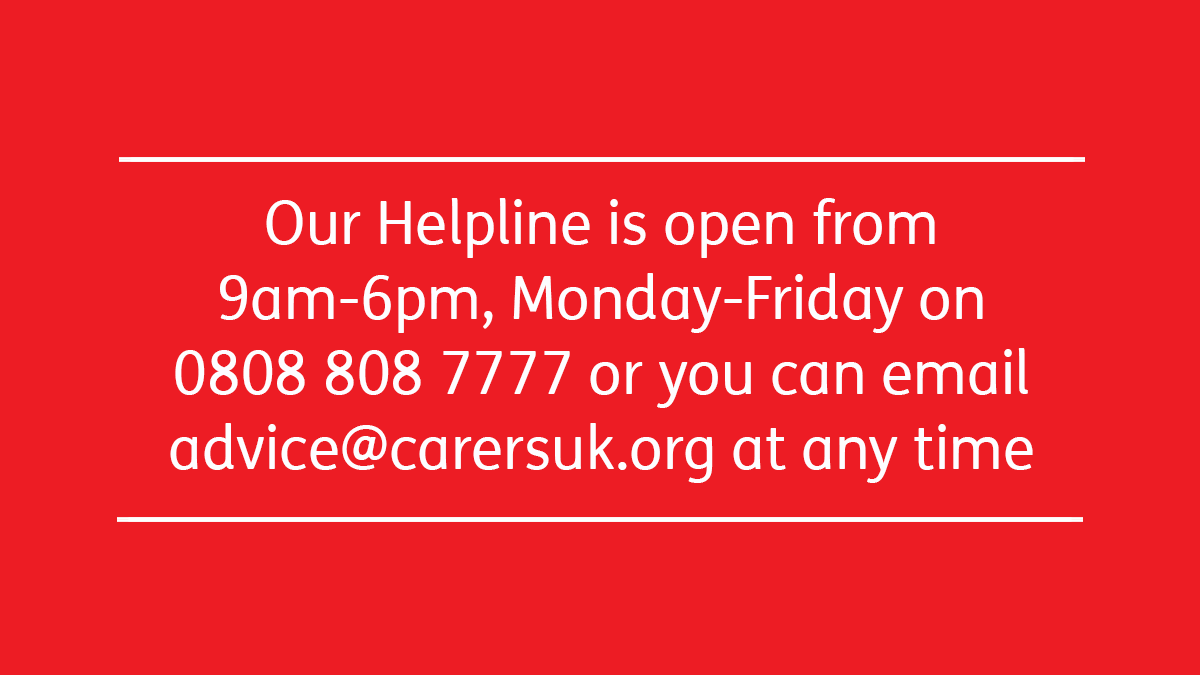 Our Helpline is here for unpaid carers. We can provide specialist information on a range of topics, including… ◼️ benefits and financial support ◼️ how to get practical support ◼️ challenging decisions. Are you looking for help? Get in touch by emailing advice@carersuk.org