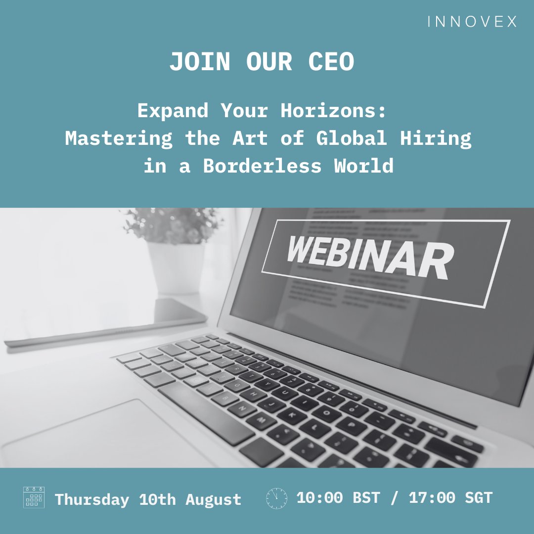 Attention Hiring Business Leaders! Ready to take your office global? Join our webinar on 10 August to learn how to expand your hiring horizons successfully! Register now! ow.ly/4LCl50Phn9K

#GlobalHiring #Webinar  #ExecutiveSearch #Fintech #SaaS #Technology #Cybersecurity