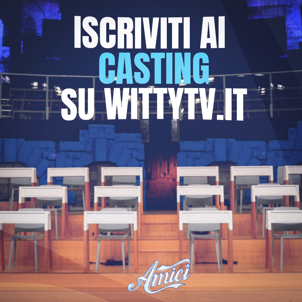 WittyTV's tweet photo. Sai cantare o ballare e sogni di vedere il tuo nome su uno dei banchi della scuola di #Amici23? ✨ 
ISCRIVITI subito ai casting QUI: https://t.co/jBajMjiX5g https://t.co/Gv4eH5Wnna
