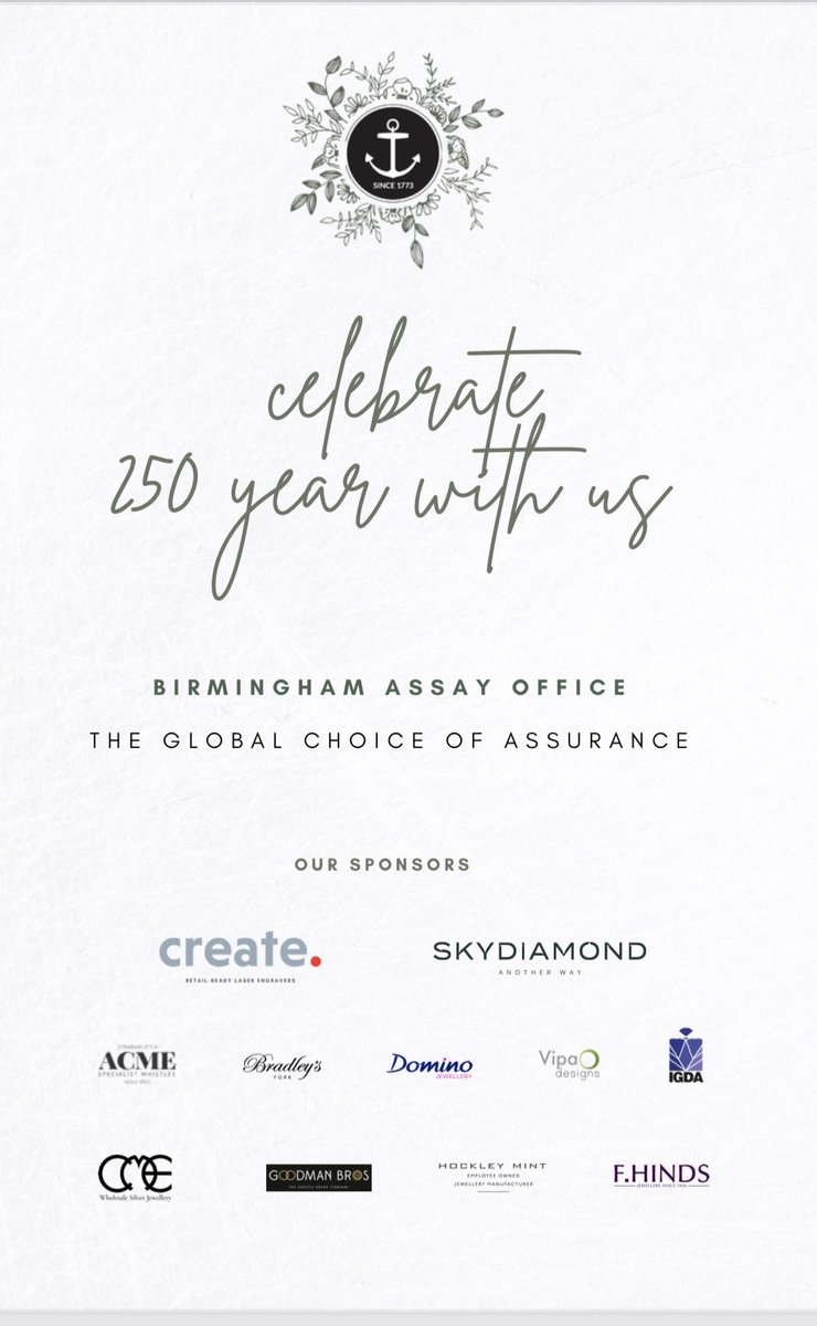 carolbradycpcm's tweet image. I am so looking forward to celebrating with friends &amp;amp; colleagues at Birmingham’s Assay Office event this evening. 250 years of trading in the heart of our jewellery quarter. What an achievement ⁦⁦@TheAssayOffice⁩ 👏👏🍾🥂#hallmarking #preciousmetal #celebrate