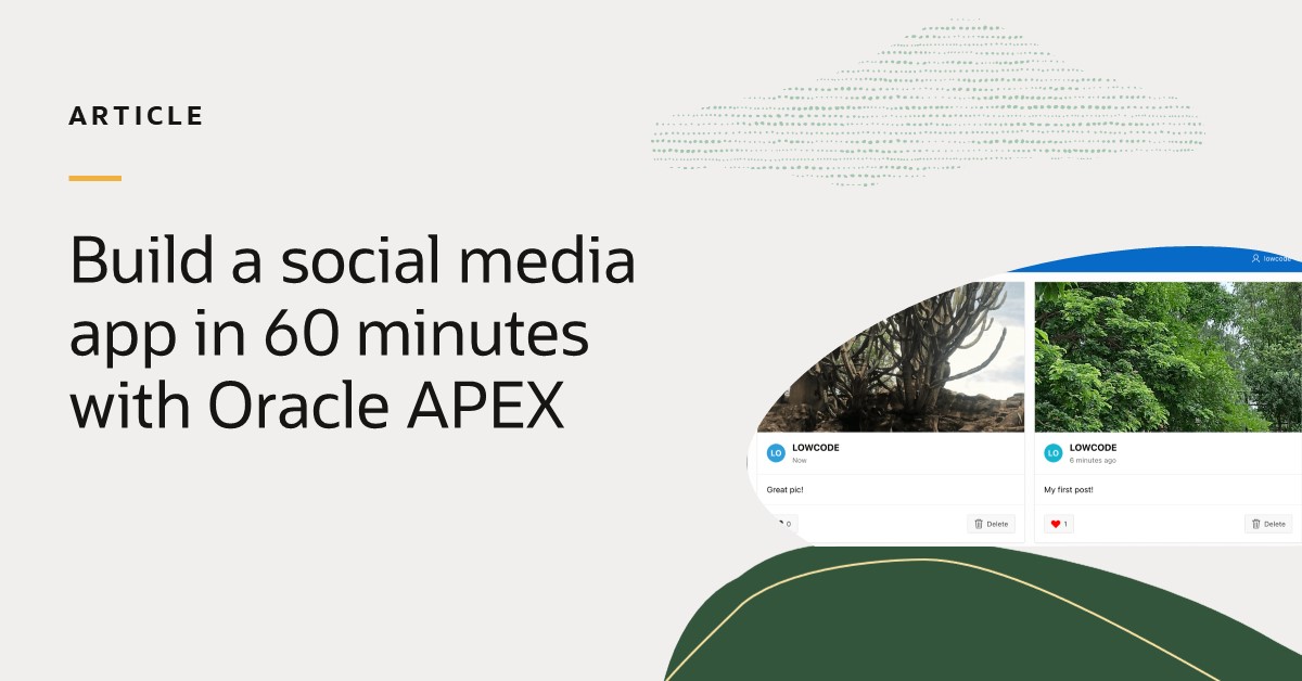 A new social media app in an hour? You can with Oracle APEX. Read The New Stack article to learn more. social.ora.cl/6015PpSBB