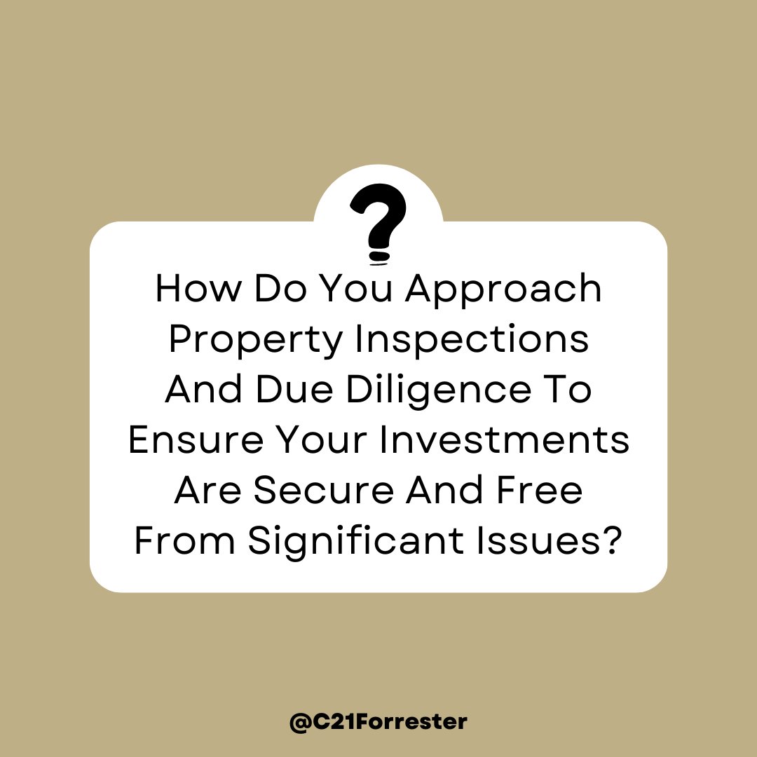 We value your expertise! 🗣️🏡 Share your knowledge on property inspections and due diligence. How do you ensure secure and issue-free investments? 

#InvestorsOpinion #PropertyInspections #DueDiligence #RealEstateExpertise #SecureInvestments