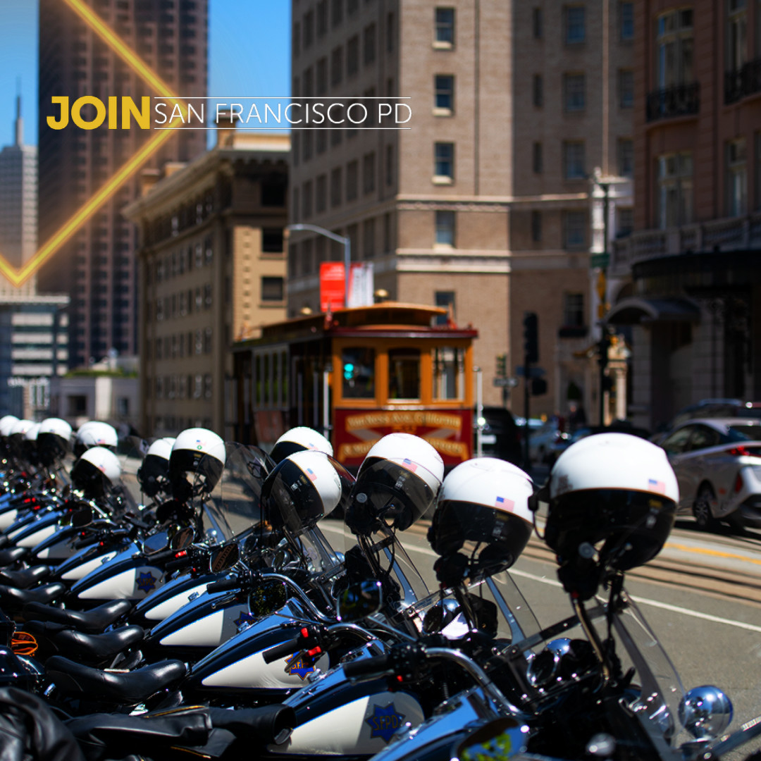 JoinSFPD's tweet photo. We, the members of the San Francisco Police Department, are committed to excellence in law enforcement and are dedicated to the people, traditions and diversity of our City. Visit https://t.co/2GHqT190SQ and contact a recruiter to learn more! #SFPD #JoinSFPD #BeTheChange https://t.co/F5gSoR49BG