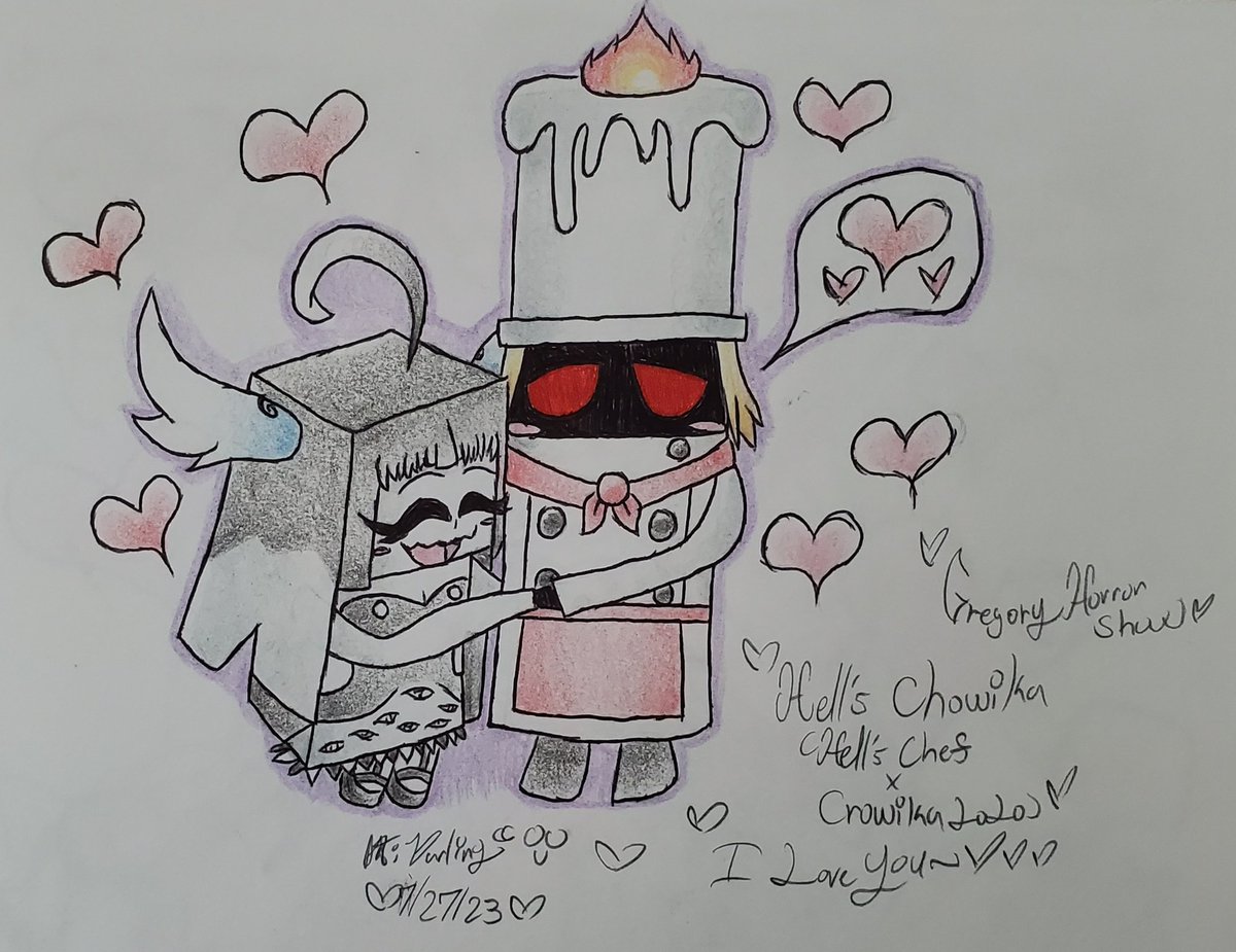 CombatDarling's tweet photo. Hell's Chowika: I Love You~β€οΈπ€π€β€οΈπ€π€β€οΈπ€π€β€οΈπ€π€
#GregoryHorrorShow
#GregoryHorrorShowOc
#HellsChef https://t.co/1mqtjCEVgJ