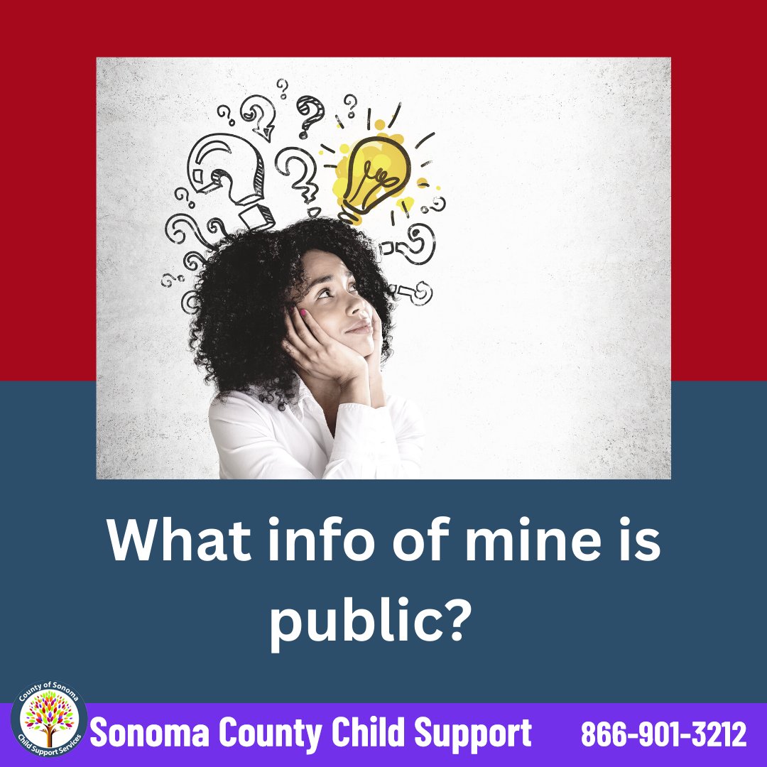 SoCo_DCSS's tweet photo. While child support information isn’t public, court documents and county recorder files can be viewed by the public.
Questions? Contact us today.
#sonomacounty #CAChildSupport #sonoma
☎️: 866-901-3212
📧: dcss@sonoma-county.org
💻: https://t.co/zvKTZ4WvdW https://t.co/aieiznIrvn
