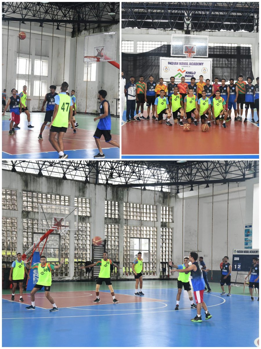 IN_NavalAcademy's tweet photo. @kheloindia
Volleyball,Basketball &amp;Football matches between #TeamINA &amp; local Sports Clubs conducted for celebrating #AzadiKaAmritMahotsav. Spirited contest by teams fm Kannur #Redstar, #Jaihind_club &amp; #PayannurSchoolTeam. Fitness &amp;Sports a way of life for Offr Cadets #StnEzhimala https://t.co/ZoFaaLSgmt