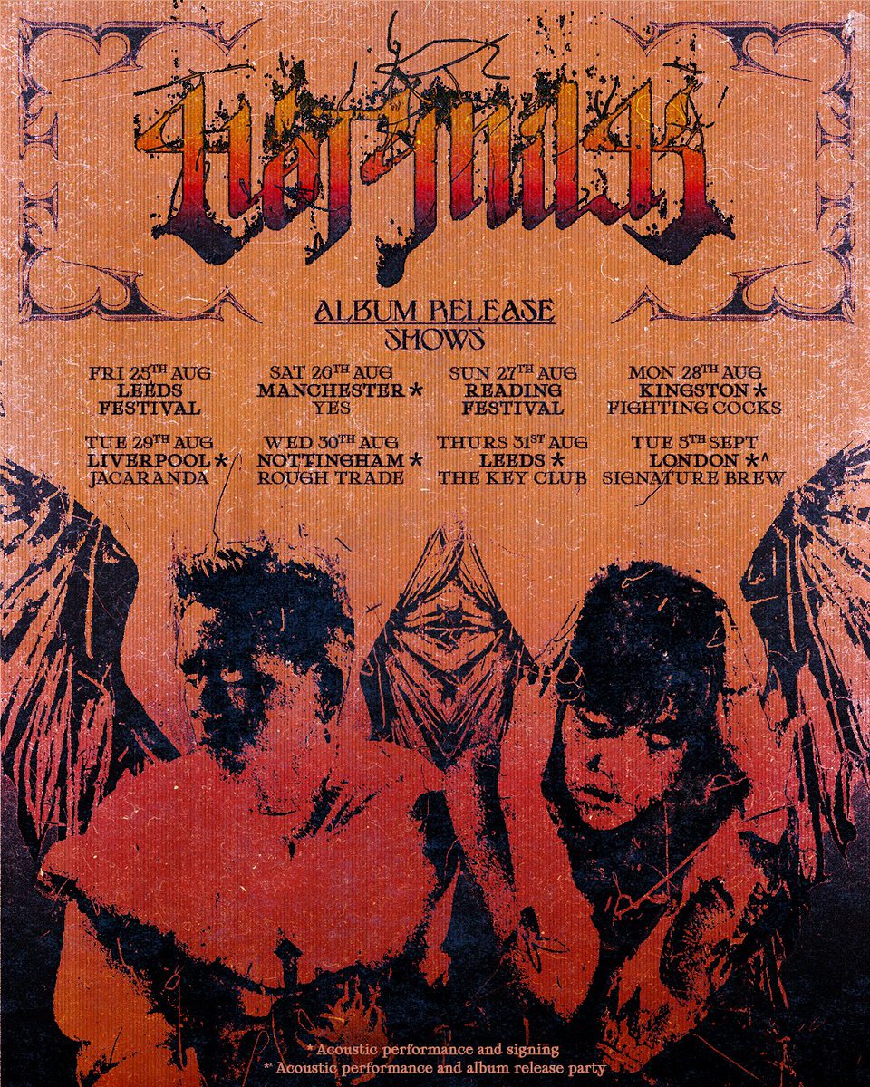 hotmilkhotmilk's tweet image. madddd, our debut album is one month away,, and we wanted to celebrate n feel it all with u face to face. 

we wanna connect with ya all and let u hear some of these songs acoustically and vulnerably in intimate venues and record stores around the country. U will hear the album…