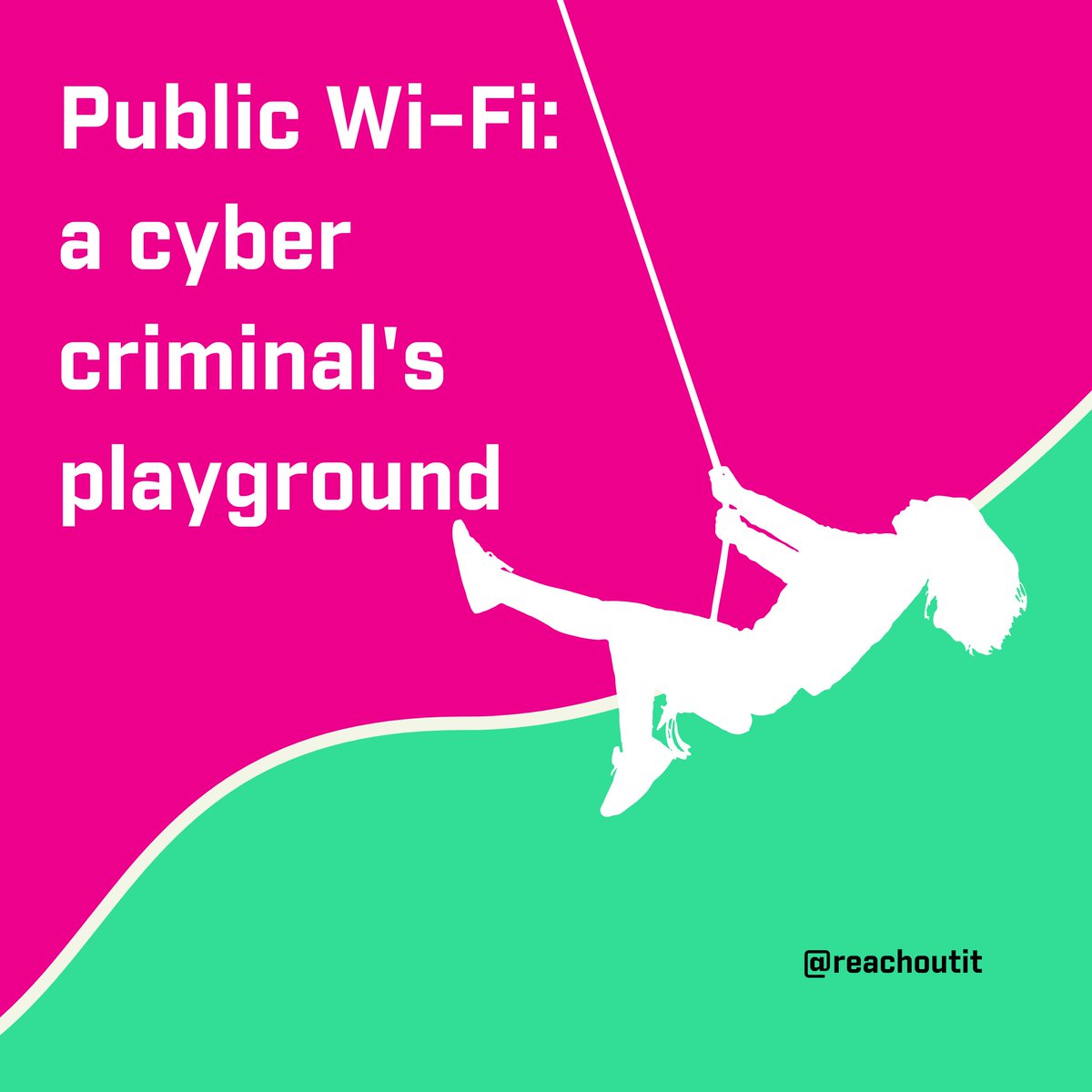 Public Wi-Fi networks may seem convenient, but they aren't safe.

Avoid accessing sensitive information on unsecured networks.

#ReachOutIT #WiFisafety #StayAlert