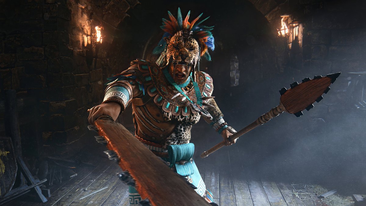 Ubisoft's tweet photo. The ferocious Ocelotl hunter has been unleased! 

@ForHonorGame's latest update is live along with Performance Mode and a FREE WEEKEND ⚔

See you on the battlefield 🫡 https://t.co/M4o1wnL8Yg