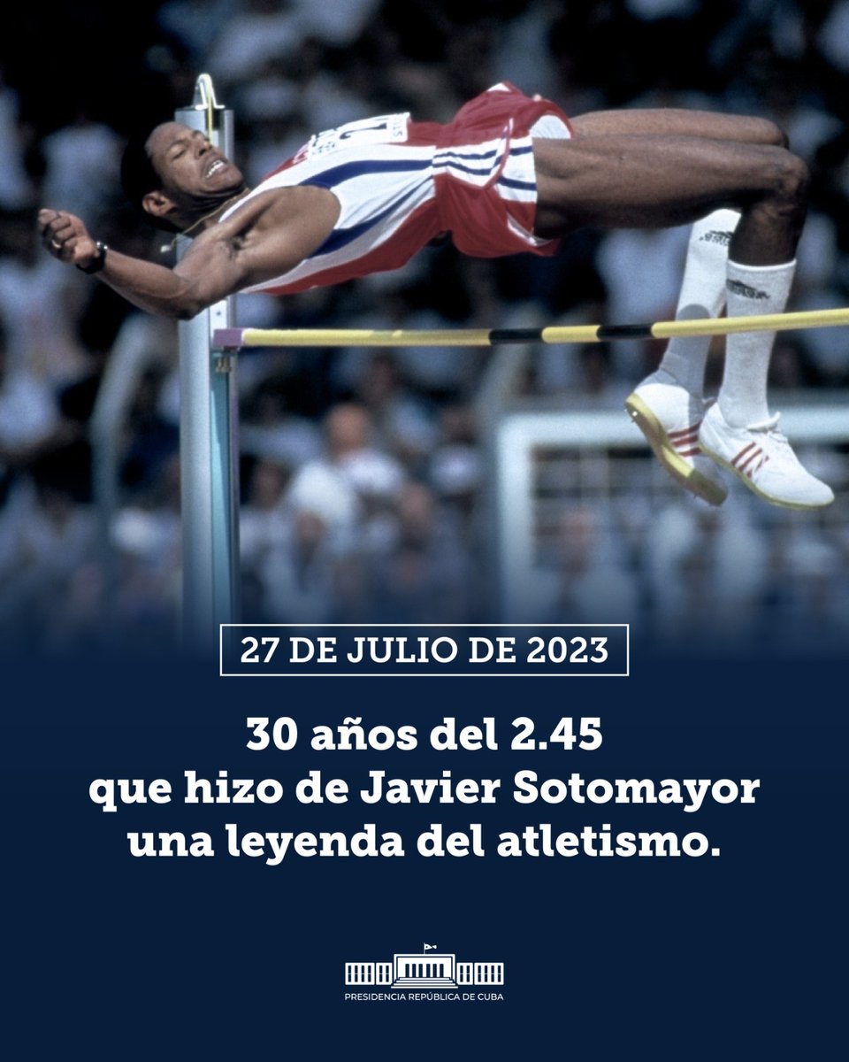 El hombre que ha estado más cerca del cielo por sus propios pies es cubano, su nombre: Javier Sotomayor.

Hoy se cumplen tres décadas de que saltara en Salamanca, España, 2.45 metros. Nadie ha podido igualarlo. 

¡ Felicidades, campeón!
