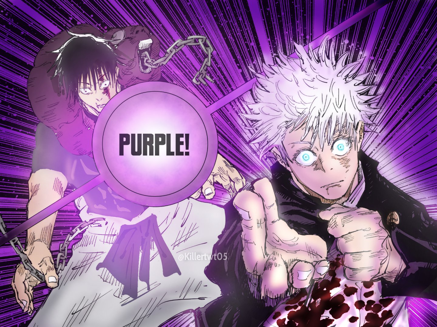 Prānav ❄️ on X: "" Hollow technique! Purple! " Gojo vs Toji manga colored   #JujutsuKaisen https://t.co/8snVDDEhMy" / X