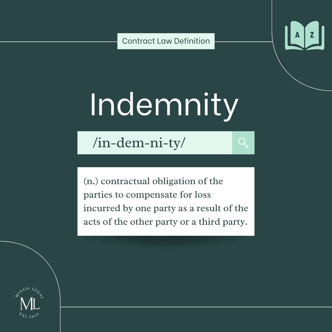 MisasiLegal's tweet image. Four Contract Law Definitions to Know
🔏 Indemnity
💯 Representation
🤞Warranty
🌪️ Force Majeure
#MisasiLegal #ContractLaw #Definitions #Terms #Indemnity #Representation #Warranty #ForceMajeure #Contract #Agreement #Canada #Ontario #Toronto #Lawyer