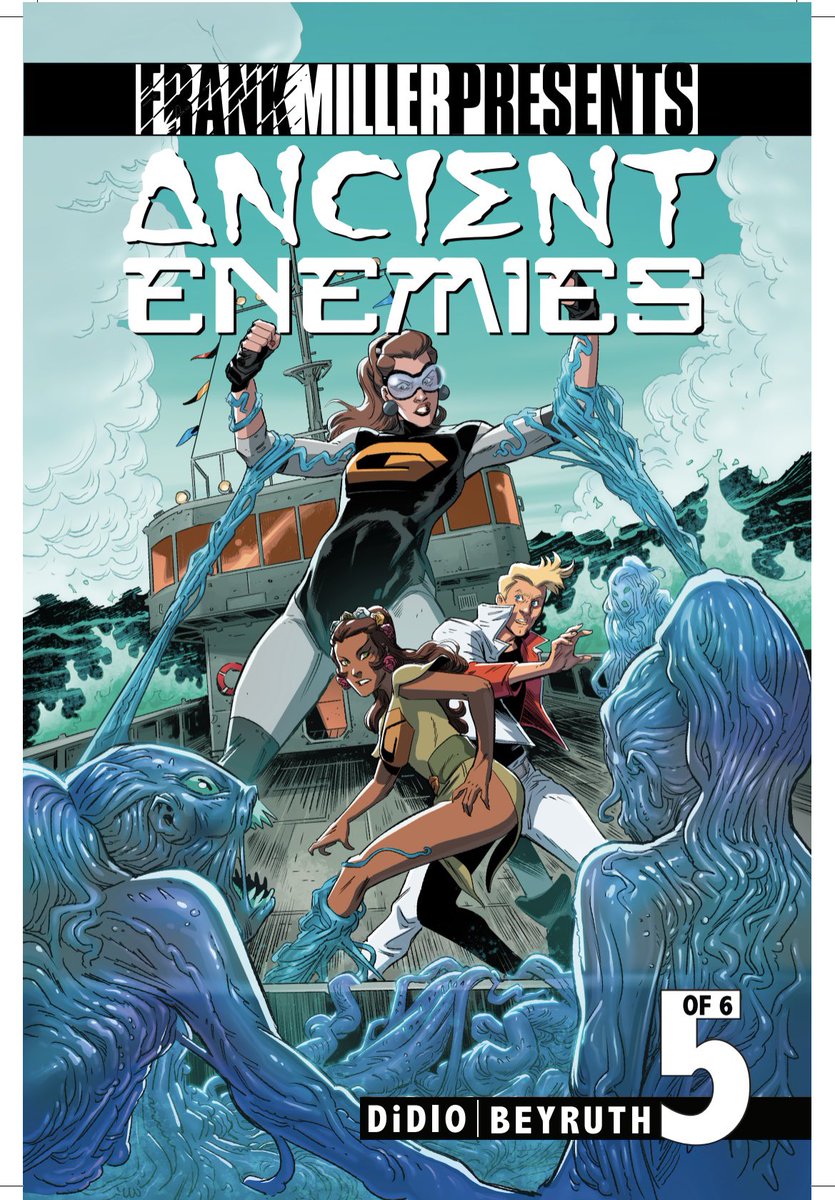 FMPComics's tweet photo. In the penultimate issue of ANCIENT ENEMIES, final secrets are revealed as the world chooses sides between the two warring alien races. Out next week! #ancientenemies Issue 5 ,
August 2nd #frankmillerpresents #fyp #comicbooks #comicbookstore #dandidio #comicbookstore https://t.co/ASh1mlTDed