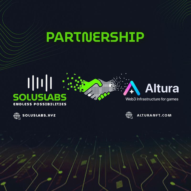 SolusLabsVC's tweet photo. We're thrilled to announce our partnership with @AlturaNFT, a web3 infrastructure for games!

🌌We've selected their cutting-edge UE SDK as the go-to platform for our incubated startups to craft Smart NFTs and will showcase them via Altura's customized white-label NFT marketplace https://t.co/YfaihtXd1O