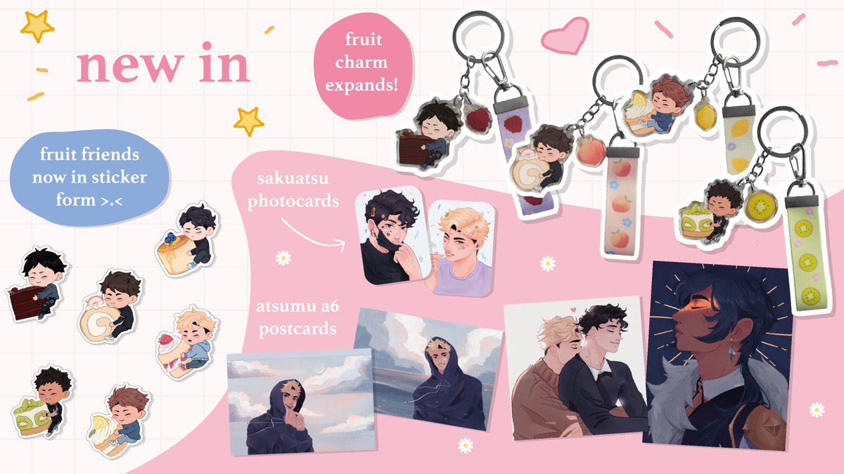 ✨ we are bacckk!! restocked the skts fruit charms due to popular demand and added more characters to the fruit collection 🥰 

thank u for all the support last time 🫶 (rts will be much appreciated 🥺) 

https://t.co/vzDb02H2F9 🖱️🛒 