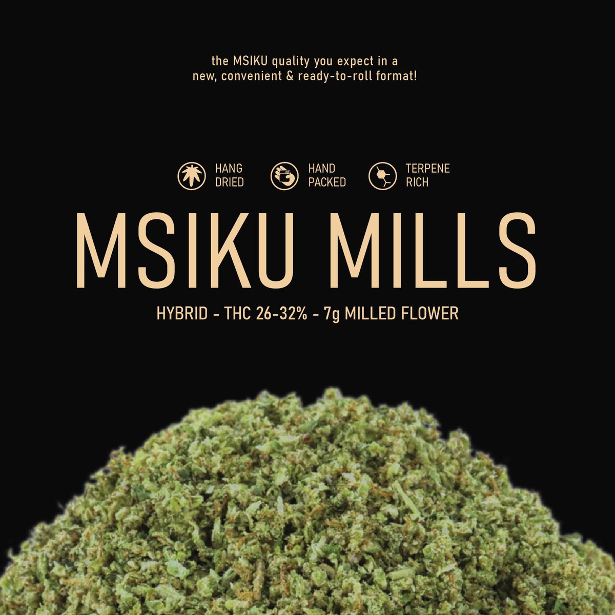 MSIKU Mills is our pre-milled 7G dried flower. 

Hand-trimmed and hang dried, this blend of MSIKU’s in-house genetics is ready to roll, any time.

#weeddrop #weedgang #weedlife