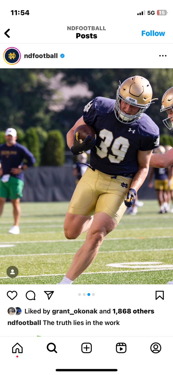 BGMarauderFball's tweet photo. Great to see one of BG’s best @AndrewYanoshak on Notre Dame‘s Instagram this morning. This fall we will have players at 3-P5 Schools Notre Dame, Penn State and West Virginia. #Pipeline2P5 #NextLevel  #CollegeCoachesWantWinners https://t.co/7qVSyL4ZNV