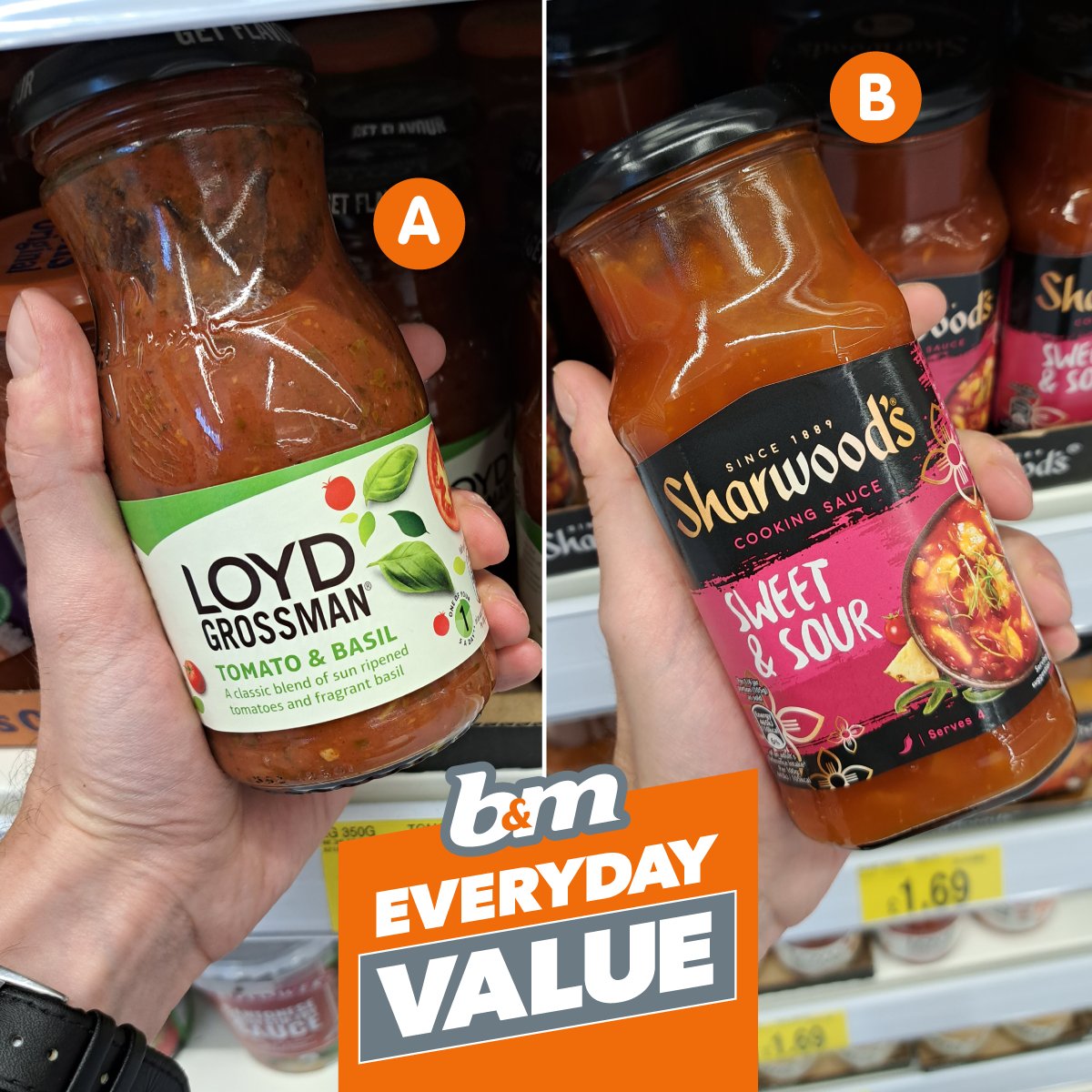 bmstores's tweet photo. Thursday nights are "we want a quick &amp; easy meal" nights in our house - so these easy-to-use sauce jars are a must😍!

We just need to decide - which do we fancy having tonight🤤😂 - Lloyd Grossman sauce is only £1.69 now!

Which would you pick; #TomatoBasil or #SweetSour? https://t.co/661B5IC0bX