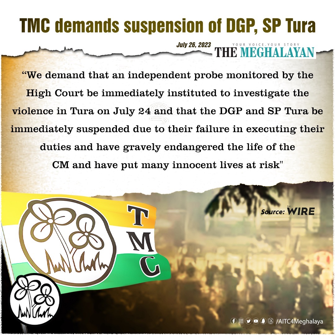 AITC4Meghalaya's tweet photo. The complicity of the police cannot be ruled out and have a hand in instigating the violence in spite of them knowing about the “planned conspiracy” well in time.

Ultimately, we condemn the perpetrators of violence and appeal for peace to be maintained at all costs.

#TMC https://t.co/XvYWEkaQ6L