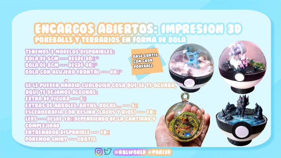 poki3D's tweet photo. ✨COMMISIONS OPEN✨

Os dejamos aquí la información nueva acerca de los encargos sobre impresión 3D que aceptamos @rqlworld y yo. 

Recordamos que es todo hecho y pintado a mano 🩵

Se agradecen muchísimo los RTs y likes 🩵

📩Cualquier duda, MD! https://t.co/Q4VZOI9vrV