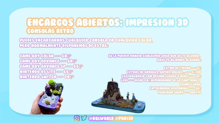 poki3D's tweet photo. ✨COMMISIONS OPEN✨

Os dejamos aquí la información nueva acerca de los encargos sobre impresión 3D que aceptamos @rqlworld y yo. 

Recordamos que es todo hecho y pintado a mano 🩵

Se agradecen muchísimo los RTs y likes 🩵

📩Cualquier duda, MD! https://t.co/Q4VZOI9vrV