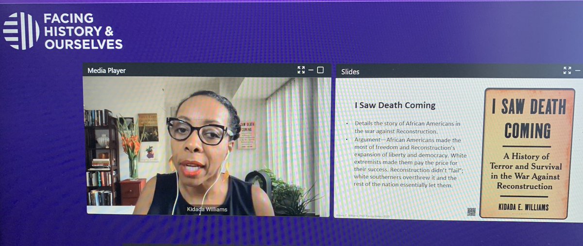 WeirMB's tweet image. So appreciate being in the “classroom” learning from the brilliant @KidadaEWilliams this morning! 

A true gift! 

Meaningful relevant #TeachReconstruction #FHOnline