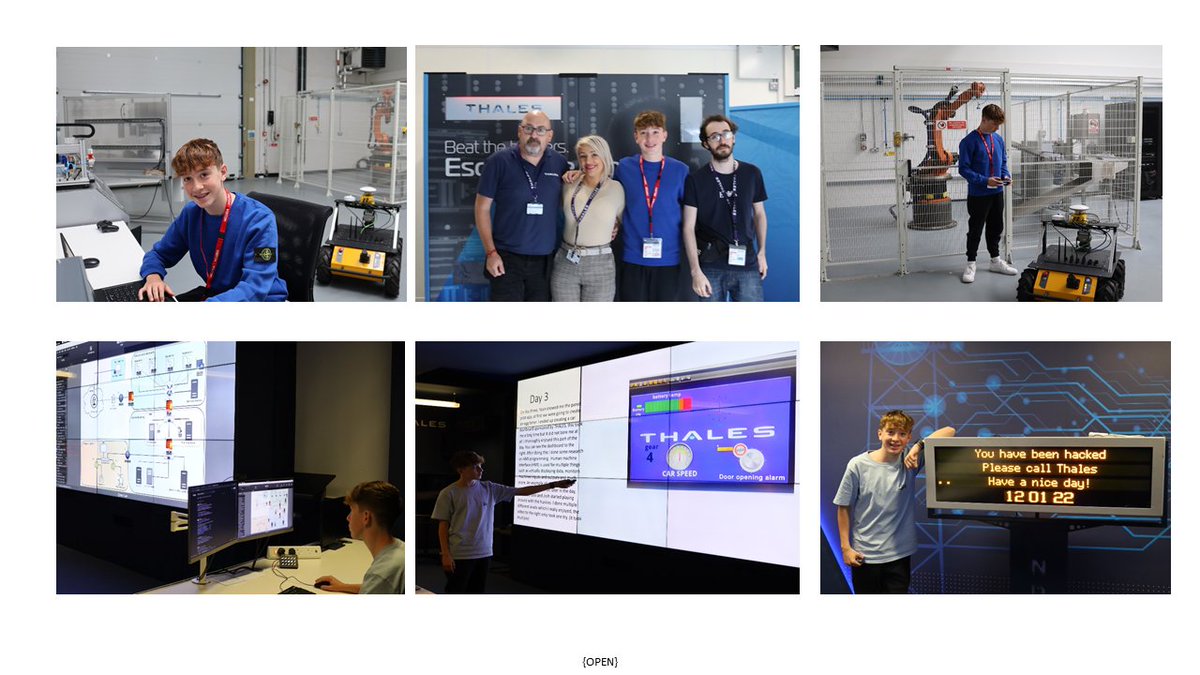 ThalesNDEC's tweet photo. Say hello to Sam - our first work experience student Sam has spent the week learning cyber skills, programming autonomous vehicles, hacking IoT devices and taking on the Escape Room challenge! #cyberskills #education #workexperience https://t.co/lMhrQWdQ1h