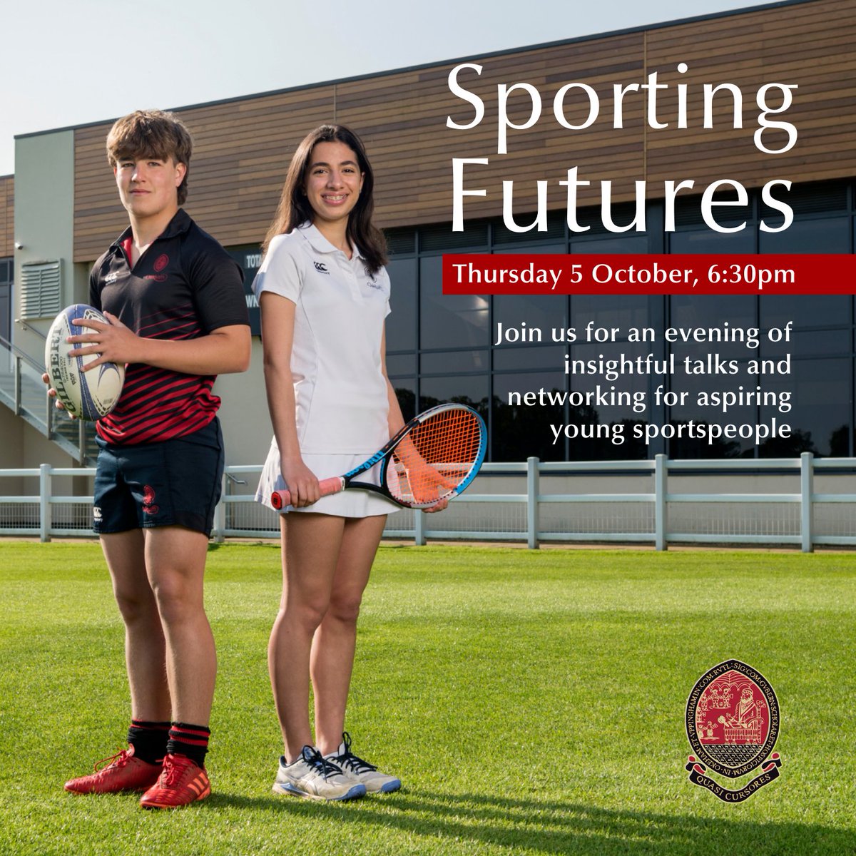 We're hosting an evening of presentations and networking aimed at athletes from any sport who are involved in talent pathways or academies. Sporting Futures will be held at 6:30pm on Thursday 5 October and is open to 13 to 16-year-olds and their parents. oakham.rutland.sch.uk/news/sporting-…