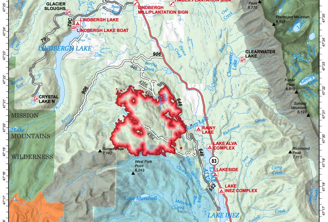 blairmiller's tweet photo. #ColtFire grew 547 acres since Tuesday, now at 4,937 and 0% contained. Up to 522 personnel. Still working spots on eastern flank, hand and dozer lines on S&N flanks. Favorable temps in 60s-70s but RH as low as 20% today, with slight chance of thunderstorms. #mtfire #mtwx https://t.co/2Glg5dBP53