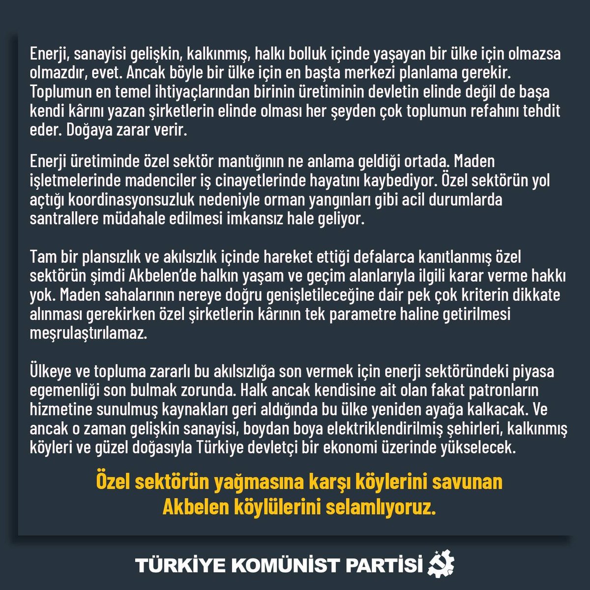 tkpninsesi's tweet photo. TKP Merkez Komitesi Üyesi Savaş Sarı’dan #Akbelen 'de Yaşananlara Tepki: Enerjide Özel Sektör Ülkeye Zarar

https://t.co/dyVQm4GzSZ https://t.co/aDPrzTEQBf