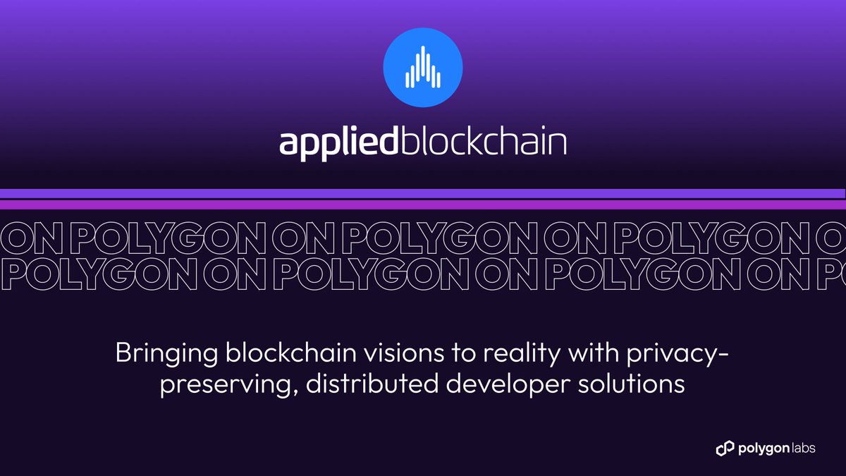 .<a href="/AppBlockchain/">Applied Blockchain</a>, w/ clients including Shell, the UN, Toyota, Vodafone, Chainlink, &amp; Ledger, is bringing their developer solution expertise to Polygon