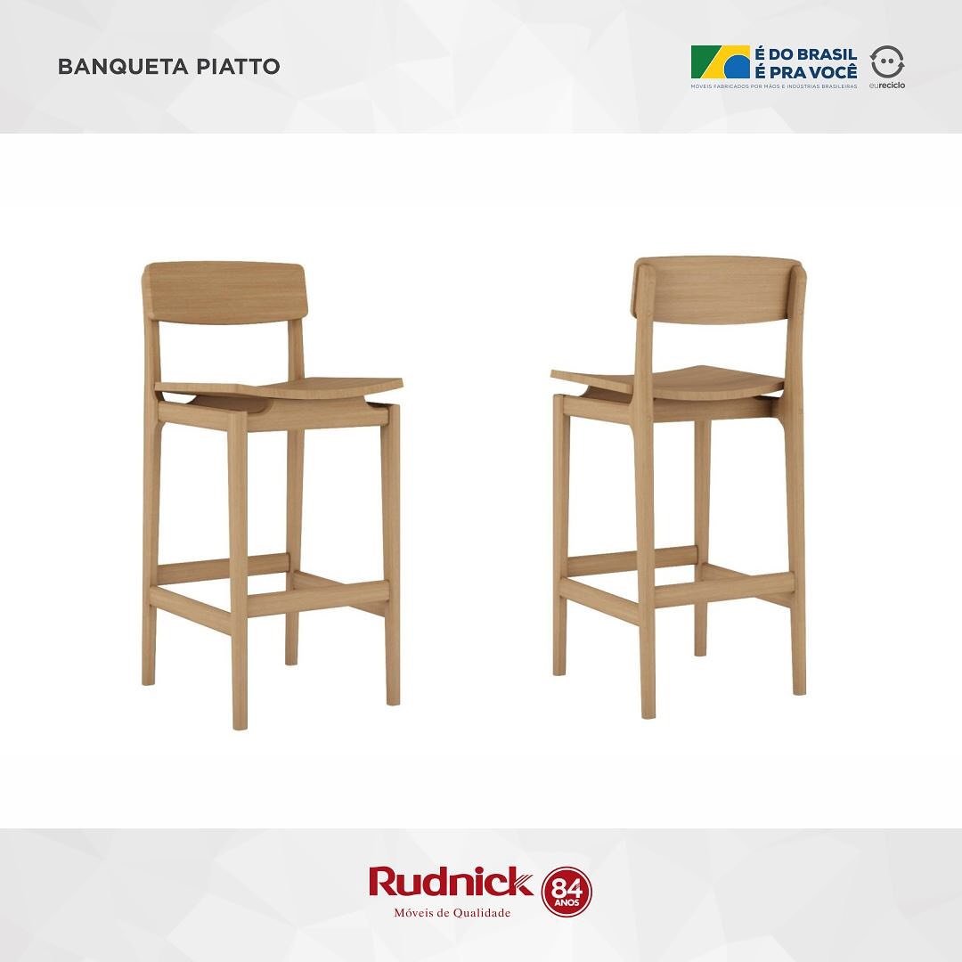 moveisrudnick's tweet image. BANQUETA PIATTO
Assento e encosto em multilaminado curvo / 2 opções de altura / Pés em madeira maciça / Travessas de sustentação em soltura / Apoio de pés em madeira maciça / Produto montado.
Confira: tinyurl.com/5d35n8ca
#Móveis #Rudnick #RudnickMóveis #MóveisRudnick