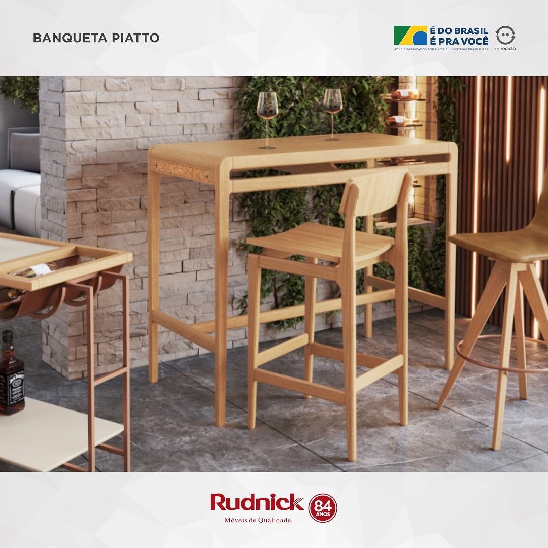 moveisrudnick's tweet image. BANQUETA PIATTO
Assento e encosto em multilaminado curvo / 2 opções de altura / Pés em madeira maciça / Travessas de sustentação em soltura / Apoio de pés em madeira maciça / Produto montado.
Confira: tinyurl.com/5d35n8ca
#Móveis #Rudnick #RudnickMóveis #MóveisRudnick