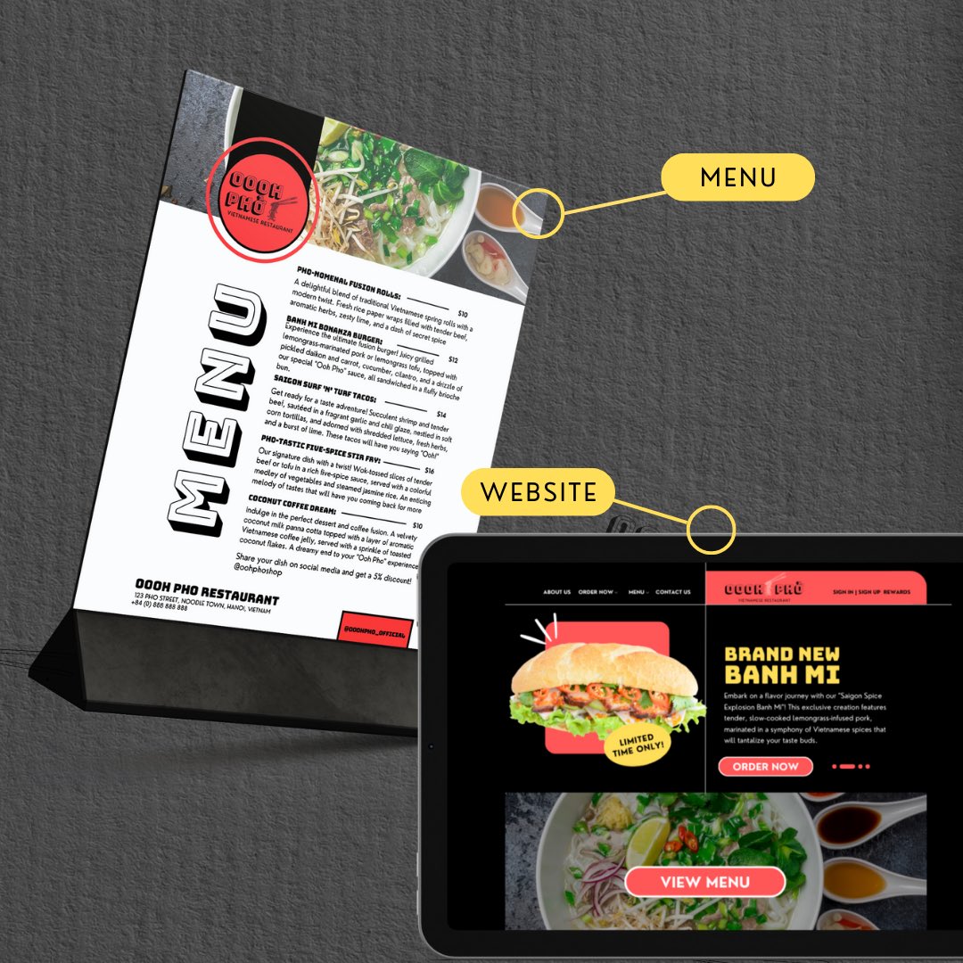 novaxstudios's tweet photo. Brand brief for the concept “oooh Pho”: https://t.co/K4tGI22NEm