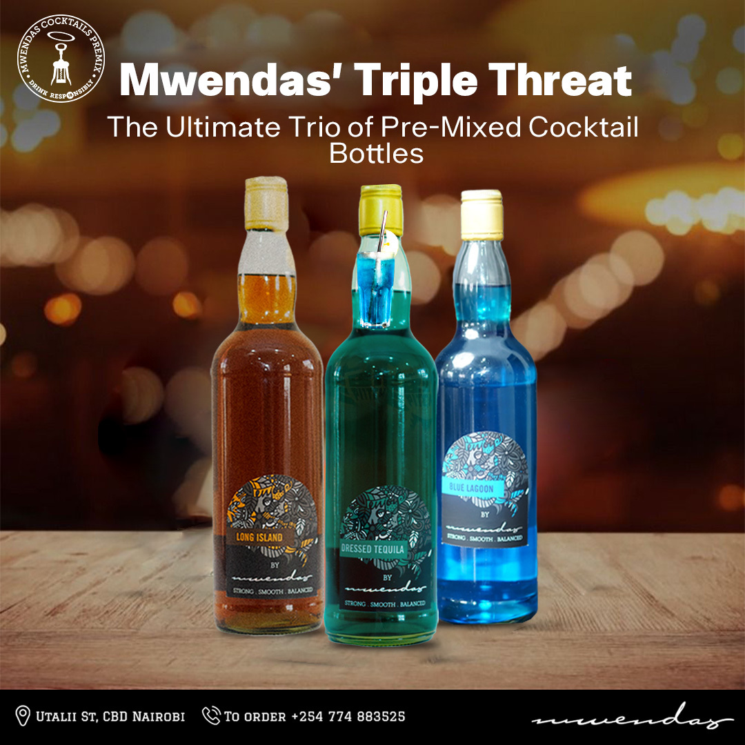 Unleash your taste buds and indulge in the extraordinary flavors of Mwendas' pre-mixed cocktail bottles. 
Order yours today and let the good times flow! 🥂💃 - +254774883525.  

#MwendasMixology #CocktailAdventure #CheersToGoodTimes