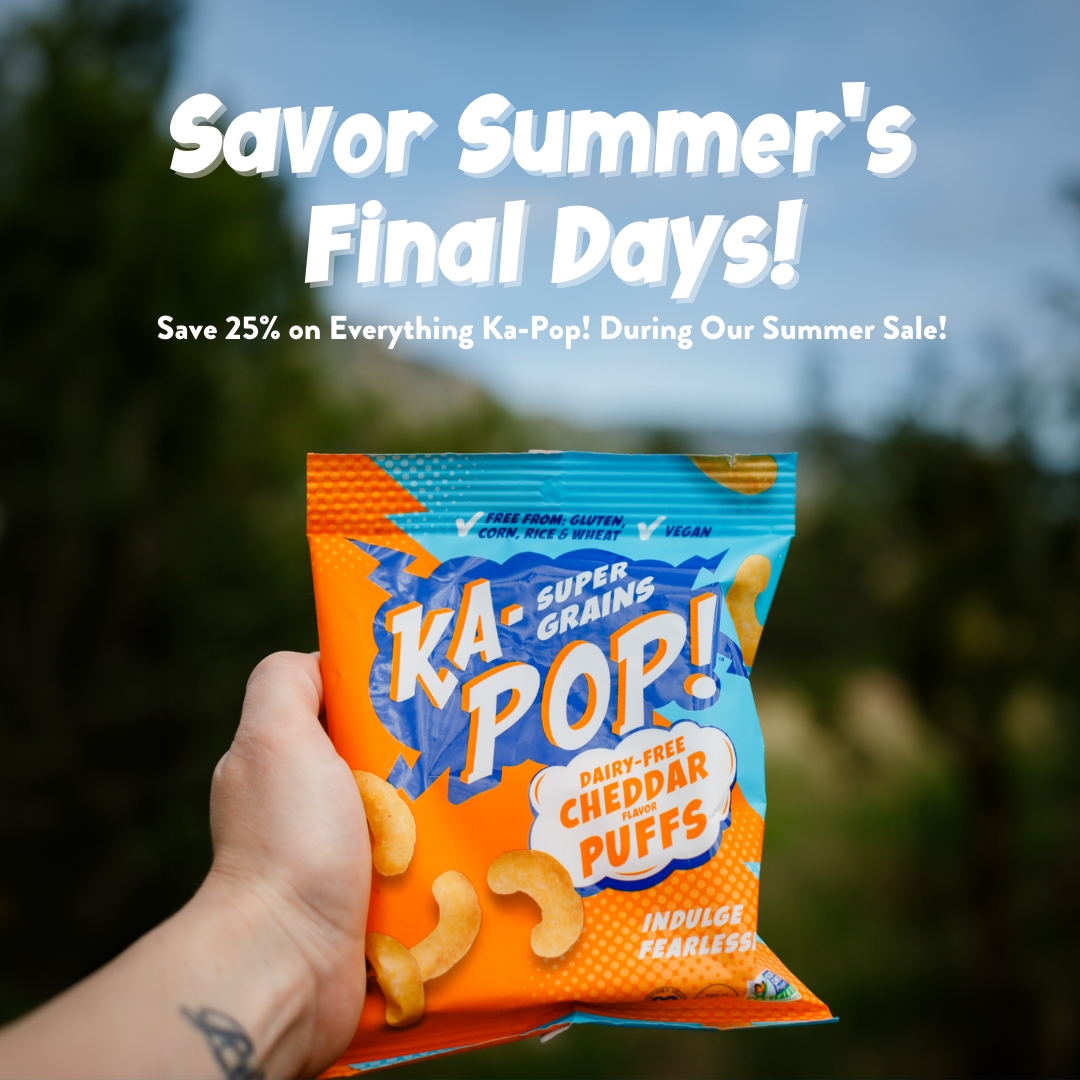 🏔️ The mountains are calling, and we must go! Soak up the final days of summer with Ka-Pop! by your side.

Shop now and enjoy 25% off during our limited-time sitewide Summer Sale because as summer fades away, back to school is coming our way.🥲

🛒 kapopsnacks.com/collections/all