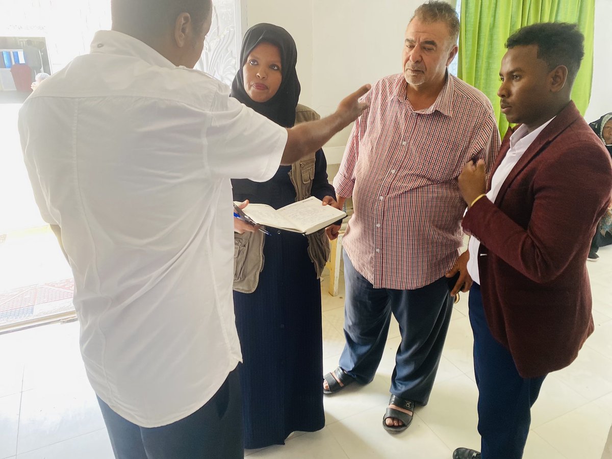 Heca2022's tweet photo. HECA &amp; MENA Health focal persons with HARGEISA GROUP HOSPITAL medical officer and also with the UNHCT staff observation  the activities in the hospital @windle_som  @NDRASOMALILAND @obsa_official @Refugees @DANSomaliland1 @NRC_Norway https://t.co/3v4lE17peY