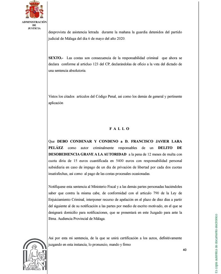 COMUNICADO 27-7-23: 
AJATO lamenta profundamente la Sentencia condenatoria a nuestro compañero <a href="/decanofjlara/">Fco Javier Lara Peláez</a> y considera la misma como una grave afrenta a toda la Abogacía y al #TurnoOficio andaluz 
#TodosSomosLara
#AbogacíaCondenada
#TurnoOficioCondenado
#SentenciaInfame