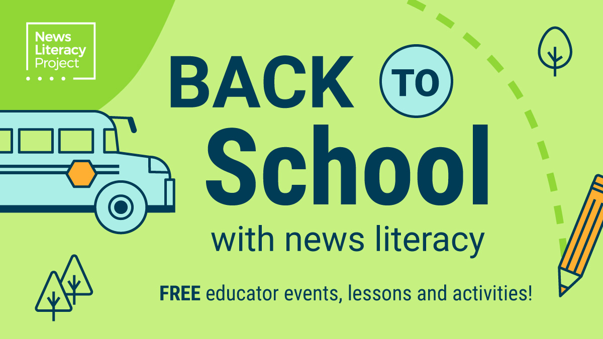 NewsLitProject's tweet image. 📚 Ready ... Set ... Back to school!

#Educators: We've got you covered with news literacy resources for the school year, including the return of our Checkology® e-learning platform &amp;amp; virtual events to set you up for success! 

Start your journey ➡️ bit.ly/back2SchoolNLP
