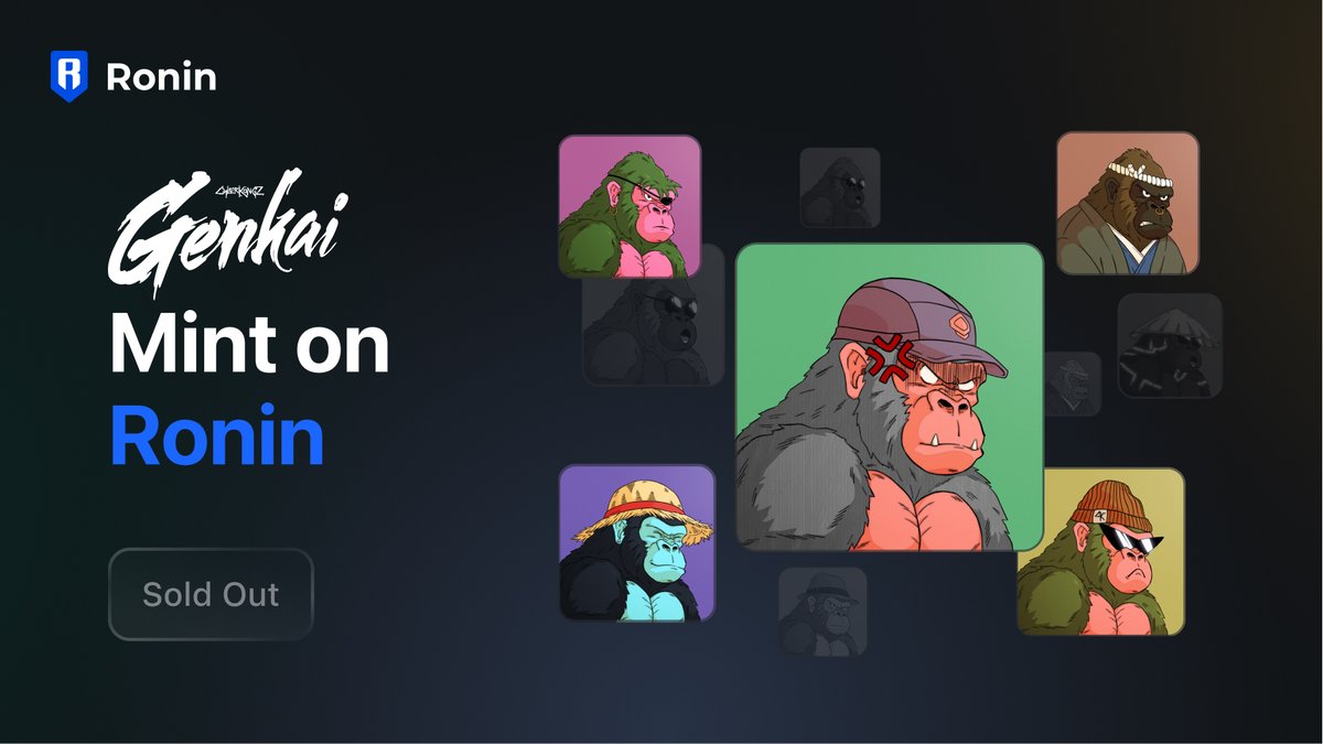 That’s a wrap! All 3000 Ronin Genkai have been minted.

Welcome to the family, @Cyberkongz 🩸🤝