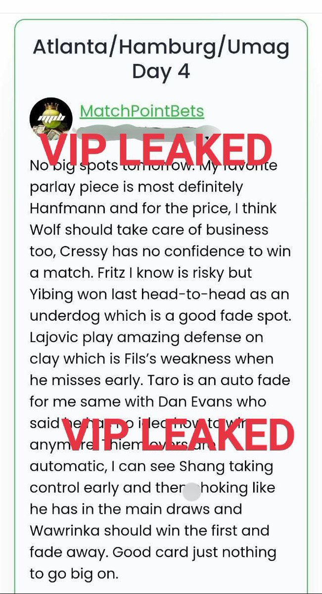 ItsCappersPicks's tweet image. #MatchPointBets