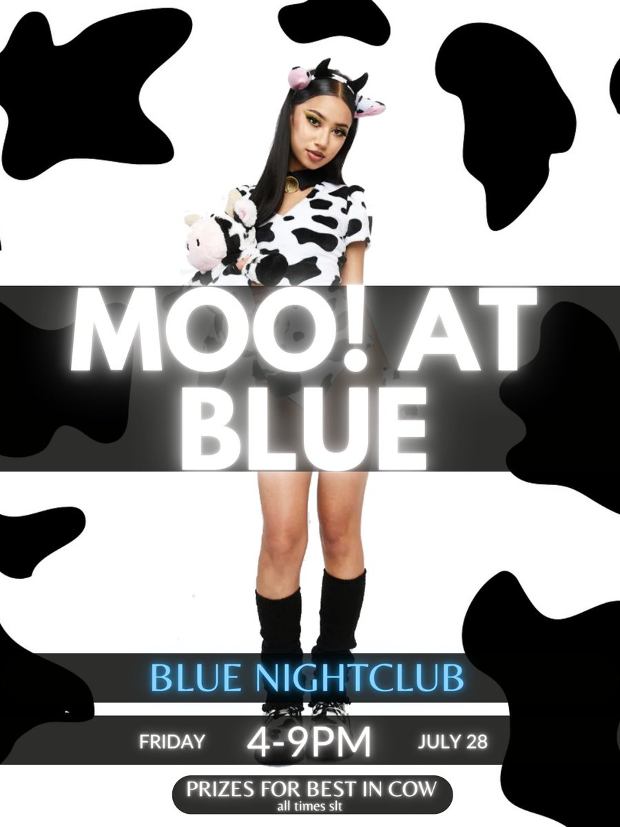 BlueSecondLife's tweet photo. -rings cowbell-

Friday night, it's all about the cows ♥ Come dressed (or undressed) in theme for a chance at prizes, try our stalls and machines, plus experience an amazing DJ lineup! It's guaranteed to be an udder good time!
Inworld: https://t.co/yz97AF43iX
#sl #secondlife https://t.co/KSECT13pEg